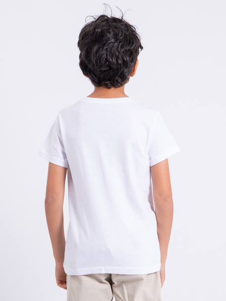 T-shirt manches courtes col rond pur coton nipeter garçon Blanc+Bleu marine+Jaune 2 - vertbaudet enfant 
