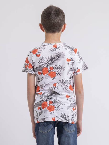 T-shirt col rond niritix garçon Bleu+Corail 6 - vertbaudet enfant 