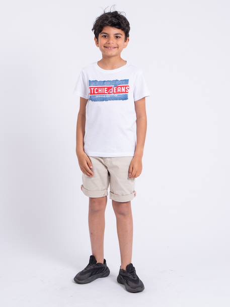 T-shirt manches courtes col rond pur coton nipeter garçon Blanc+Bleu marine+Jaune 4 - vertbaudet enfant 