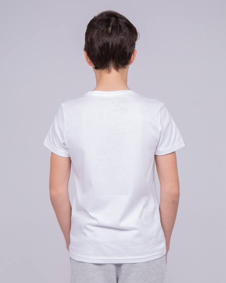 T-shirt col rond pur coton niloman garçon Blanc+Kaki 2 - vertbaudet enfant 