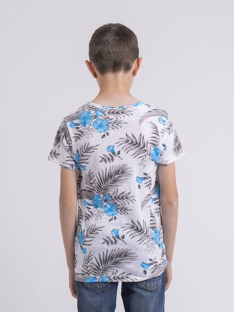 T-shirt col rond niritix garçon Bleu+Corail 2 - vertbaudet enfant 