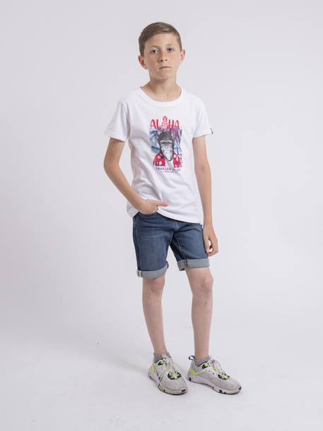 T-shirt col rond nipagolo garçon Blanc+Bleu marine+Kaki 4 - vertbaudet enfant 