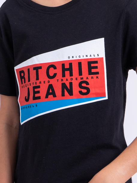 T-shirt manches courtes col rond pur coton noblake garçon Blanc+Gris clair+Noir 11 - vertbaudet enfant 