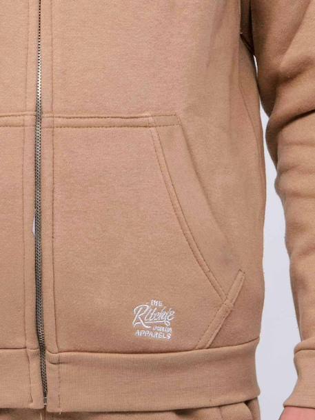 Sweat zippé capuche wamin garçon Beige+Gris clair+Kaki+Vert+Violet 3 - vertbaudet enfant 