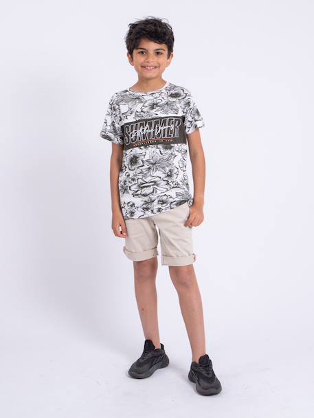 T-shirt manches courtes col rond pur coton noliba garçon Bleu royal+Kaki+Rouge 8 - vertbaudet enfant 