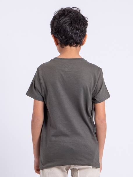 T-shirt manches courtes col rond pur coton noctavio garçon Gris+Kaki+Rouge 6 - vertbaudet enfant 