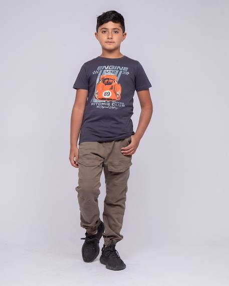 T-shirt col rond pur coton nitali garçon Blanc+Bleu marine+Gris 12 - vertbaudet enfant 