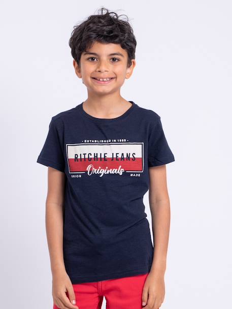 T-shirt manches courtes col rond pur coton nomary garçon Blanc+Jaune+Rouge 9 - vertbaudet enfant 