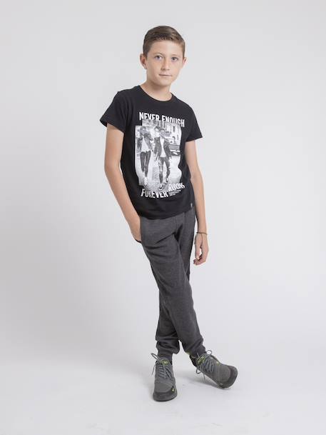 Pantalon molleton vercout garçon Gris foncé+Noir 4 - vertbaudet enfant 