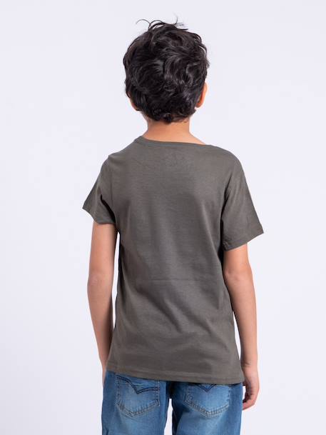 T-shirt manches courtes col rond pur coton nuplaton garçon Bleu marine+Gris clair+Kaki 10 - vertbaudet enfant 