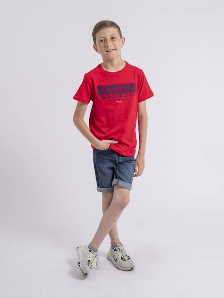 T-shirt col rond pur coton notelox garçon Blanc+Jaune+Rouge 12 - vertbaudet enfant 