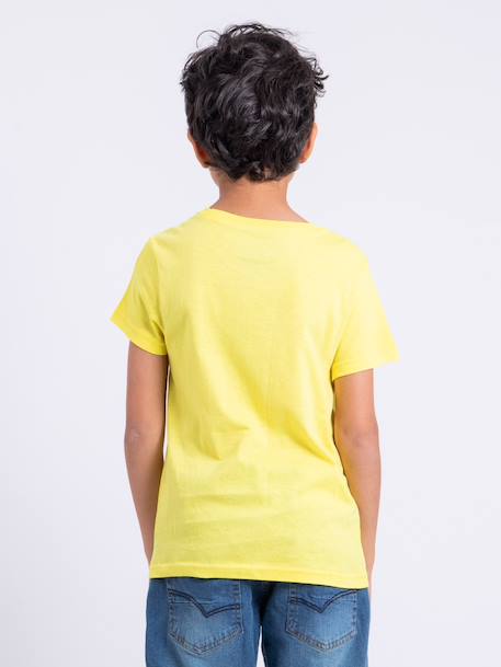 T-shirt manches courtes col rond pur coton numadoc garçon Jaune+Vert 2 - vertbaudet enfant 