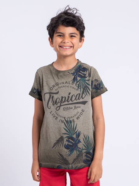 Garçon-T-shirt manches courtes col rond pur coton nerwik garçon