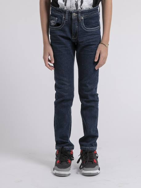 Jean coupe ajustée salagnon garçon Bleu foncé 1 - vertbaudet enfant 