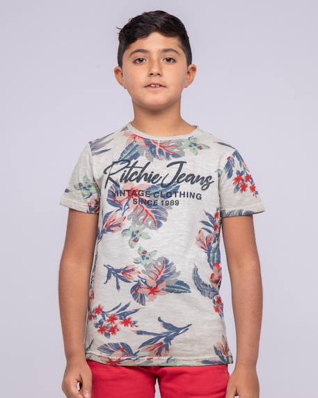 Garçon-T-shirt col rond pur coton motifs nalko garçon