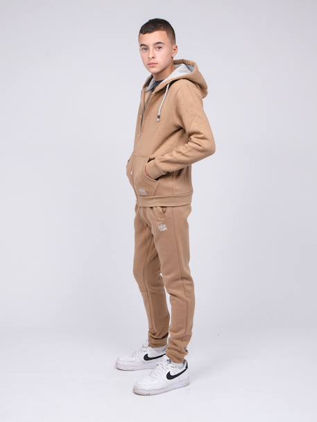 Sweat zippé capuche wamin garçon Beige+Gris clair+Kaki+Vert+Violet 4 - vertbaudet enfant 