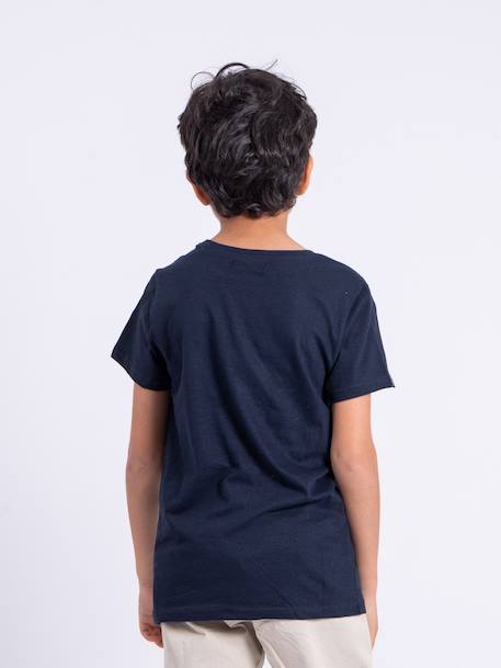 T-shirt manches courtes col rond pur coton neder garçon Blanc+Bleu marine+Kaki 6 - vertbaudet enfant 