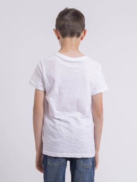 T-shirt col rond pur coton notelox garçon Blanc+Jaune+Rouge 2 - vertbaudet enfant 