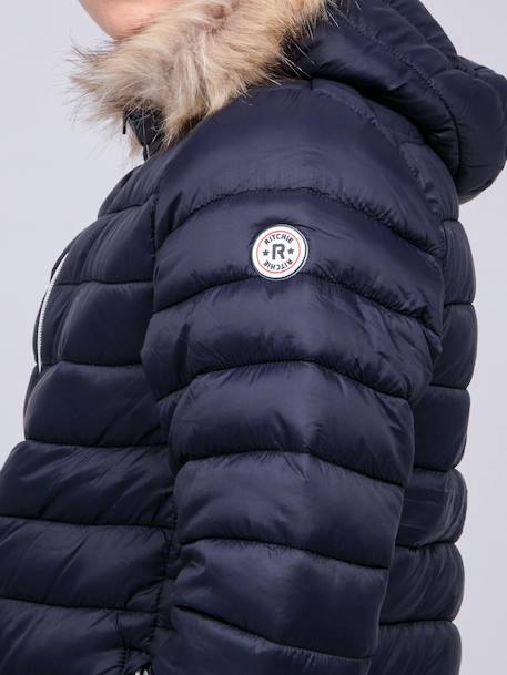 Doudoune capuche ziltou garçon Bleu marine+Kaki 3 - vertbaudet enfant 