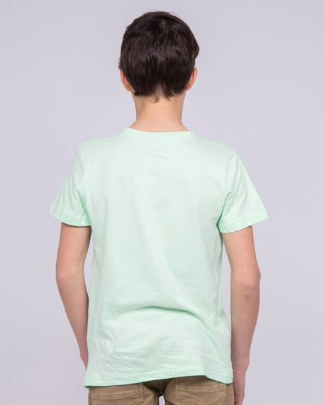 T-shirt col rond pur coton nibou garçon Blanc+Jaune+Vert 10 - vertbaudet enfant 