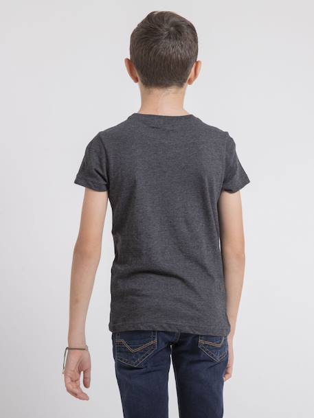 T-shirt col rond pur coton joultix garçon Antra+Bleu marine+Cognac 2 - vertbaudet enfant 