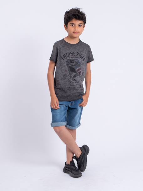 T-shirt manches courtes col rond pur coton numelwin garçon Gris 4 - vertbaudet enfant 