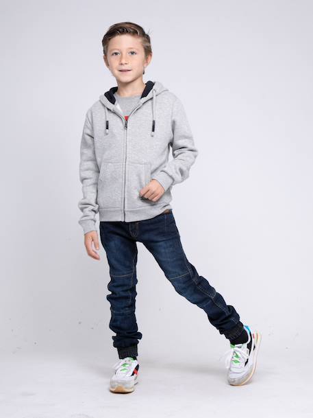 Sweat zippé capuche wamin garçon Beige+Gris clair+Kaki+Vert+Violet 8 - vertbaudet enfant 