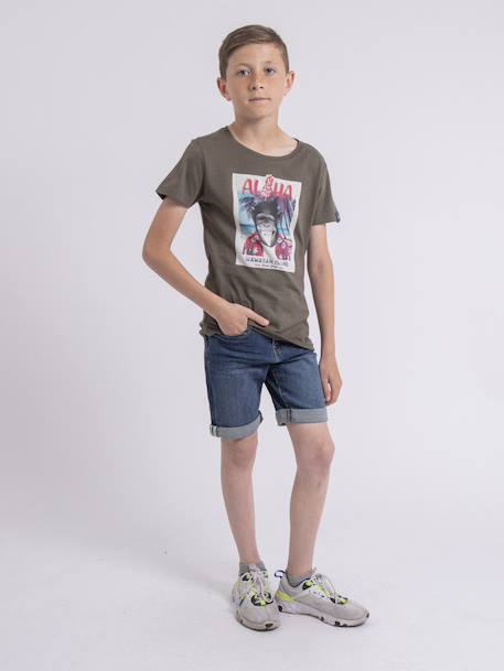 T-shirt col rond nipagolo garçon Blanc+Bleu marine+Kaki 12 - vertbaudet enfant 