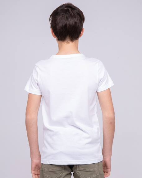 T-shirt col rond pur coton nibou garçon Blanc+Jaune+Vert 2 - vertbaudet enfant 