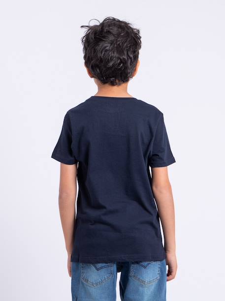T-shirt manches courtes col rond pur coton noumick garçon Bleu marine+Gris+Kaki 2 - vertbaudet enfant 