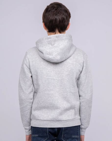 Sweat zippé capuche wams garçon Bleu marine+Gris chine+Orange 6 - vertbaudet enfant 