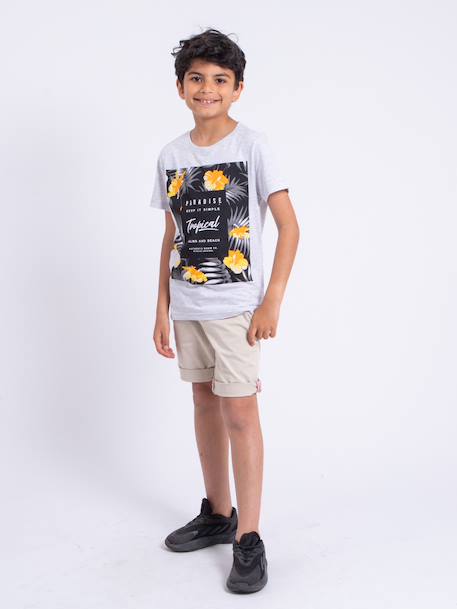 T-shirt manches courtes col rond pur coton noctavio garçon Gris+Kaki+Rouge 4 - vertbaudet enfant 
