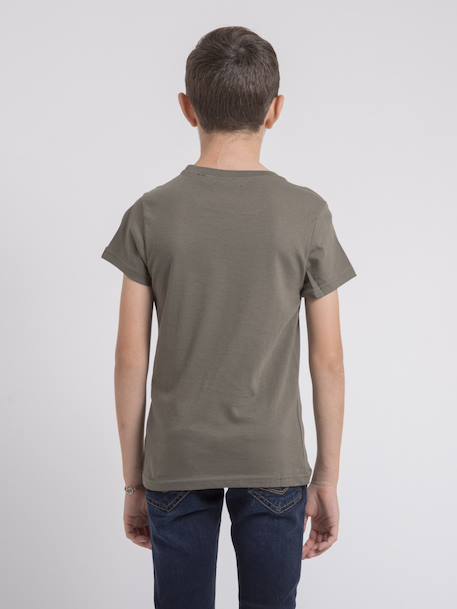 T-shirt col rond pur coton jacraig garçon Bleu marine+Bordeaux+Kaki 10 - vertbaudet enfant 
