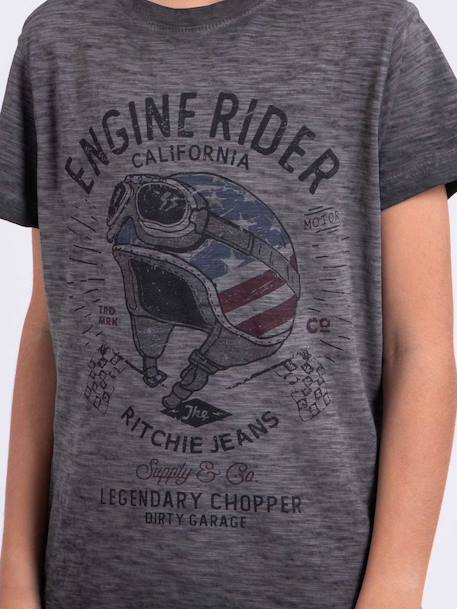 T-shirt manches courtes col rond pur coton numelwin garçon Gris 3 - vertbaudet enfant 