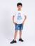T-shirt manches courtes col rond pur coton nabarzu garçon Blanc+Jaune 4 - vertbaudet enfant 