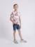T-shirt col rond niritix garçon Bleu+Corail 8 - vertbaudet enfant 