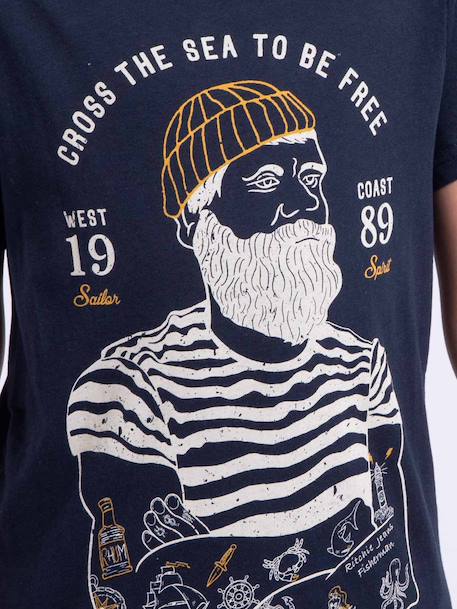 T-shirt manches courtes col rond pur coton nuplaton garçon Bleu marine+Gris clair+Kaki 7 - vertbaudet enfant 