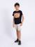 T-shirt manches courtes col rond pur coton nabojan garçon Noir+Rouge 4 - vertbaudet enfant 