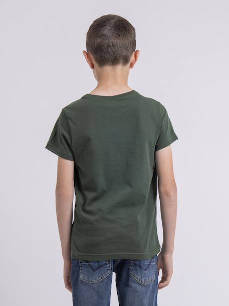 T-shirt col rond pur coton numatis garçon Bleu marine+Camel+Vert 10 - vertbaudet enfant 