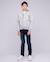 Sweat zippé capuche wams garçon Bleu marine+Gris chine+Orange 8 - vertbaudet enfant 