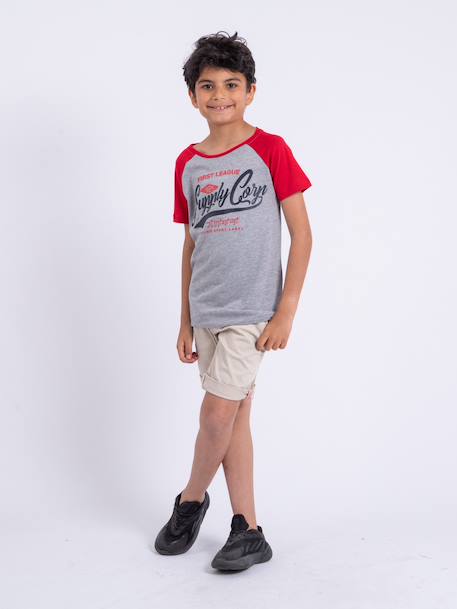 T-shirt manches courtes col rond pur coton nechin garçon Bleu marine+Rouge+Vert 8 - vertbaudet enfant 