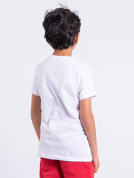 T-shirt manches courtes col rond pur coton noblake garçon Blanc+Gris clair+Noir 2 - vertbaudet enfant 