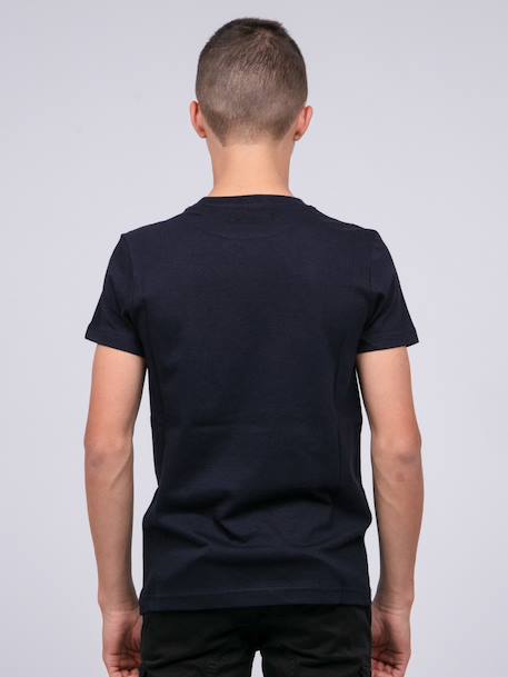 T-shirt col rond pur coton jocturne garçon Bleu marine+Gris foncé+Kaki 2 - vertbaudet enfant 