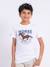 T-shirt manches courtes col rond pur coton neder garçon Blanc+Bleu marine+Kaki 1 - vertbaudet enfant 