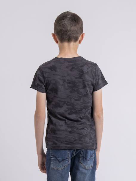 T-shirt col rond nilimour garçon Gris+Kaki 2 - vertbaudet enfant 