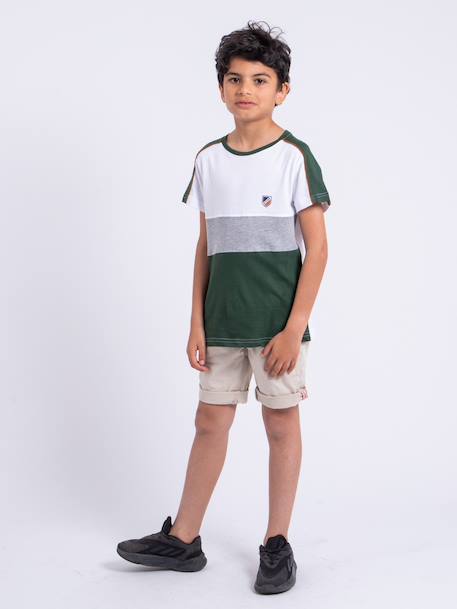 T-shirt manches courtes pur coton nabalia garçon Bleu marine+Kaki+Vert 12 - vertbaudet enfant 