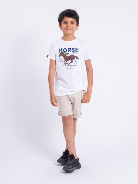 T-shirt manches courtes col rond pur coton neder garçon Blanc+Bleu marine+Kaki 4 - vertbaudet enfant 