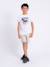 T-shirt manches courtes col rond pur coton neder garçon Blanc+Bleu marine+Kaki 4 - vertbaudet enfant 
