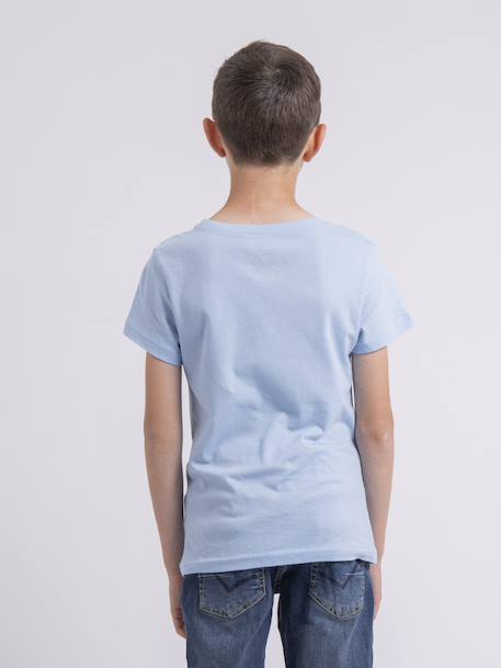 T shirt col rond pur coton nulrik garçon Bleu ciel 2 - vertbaudet enfant 