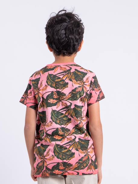 T-shirt manches courtes col rond pur coton niramax garçon Beige+Corail+Kaki 6 - vertbaudet enfant 